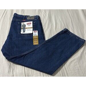 New Wrangler 5 Star Premium Blue Denim Jeans Men Size 42 X 30 Relaxed Fit Casual
